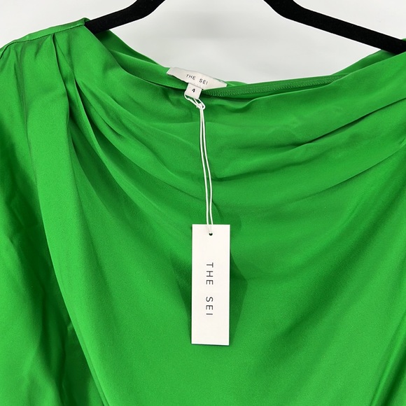 The Sei for FWRD Draped Mini Dress in Palm 4 - Picture 5 of 7